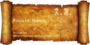 Kocsis Manna névjegykártya